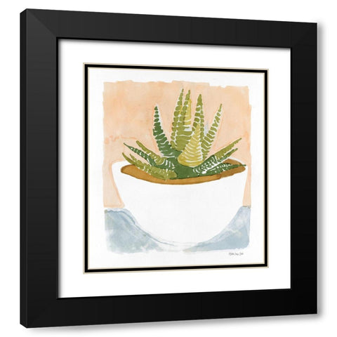 Cacti Bowl      Black Modern Wood Framed Art Print with Double Matting by Stellar Design Studio