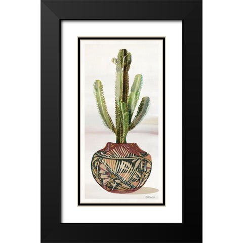 Cactus in Pot 1   Black Modern Wood Framed Art Print with Double Matting by Stellar Design Studio