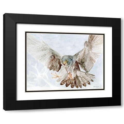 Falcon Black Modern Wood Framed Art Print with Double Matting by Stellar Design Studio