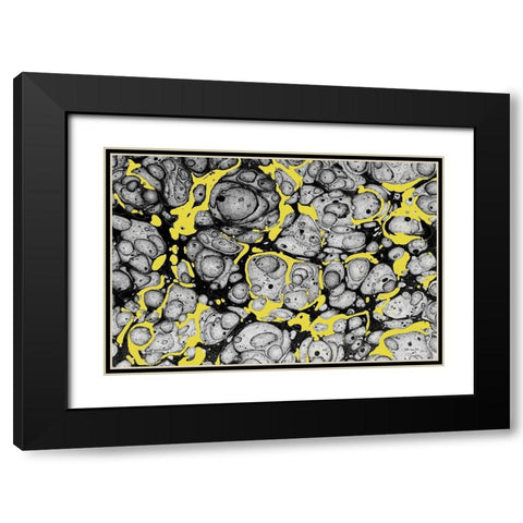 Organic Lines Black Modern Wood Framed Art Print with Double Matting by Stellar Design Studio