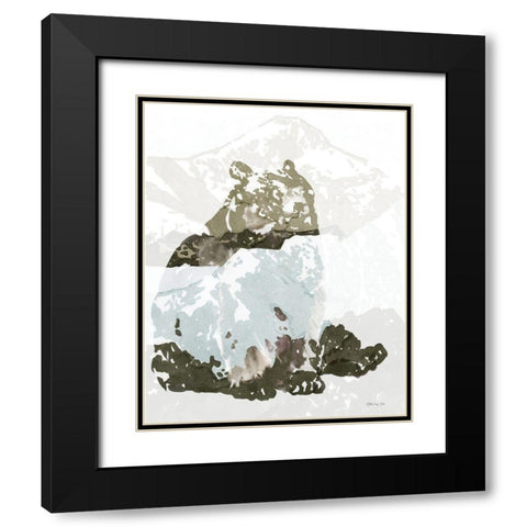 Bear Impression 2 Black Modern Wood Framed Art Print with Double Matting by Stellar Design Studio