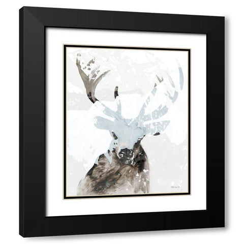Elk Impression 2 Black Modern Wood Framed Art Print with Double Matting by Stellar Design Studio