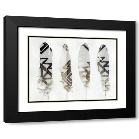 Feathers 1    Black Modern Wood Framed Art Print with Double Matting by Stellar Design Studio