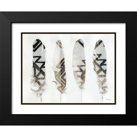 Feathers 1    Black Modern Wood Framed Art Print with Double Matting by Stellar Design Studio