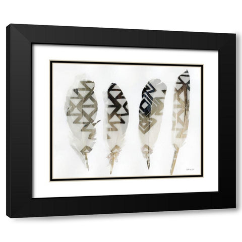 Feathers 2    Black Modern Wood Framed Art Print with Double Matting by Stellar Design Studio