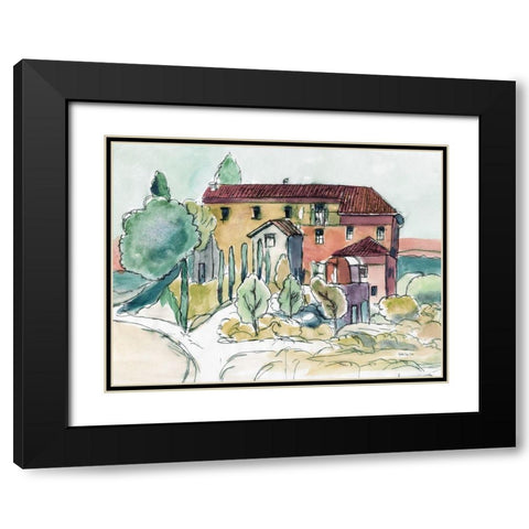 Tuscan Farmhouse Black Modern Wood Framed Art Print with Double Matting by Stellar Design Studio