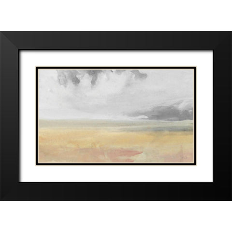 Vague Horizon 1 Black Modern Wood Framed Art Print with Double Matting by Stellar Design Studio