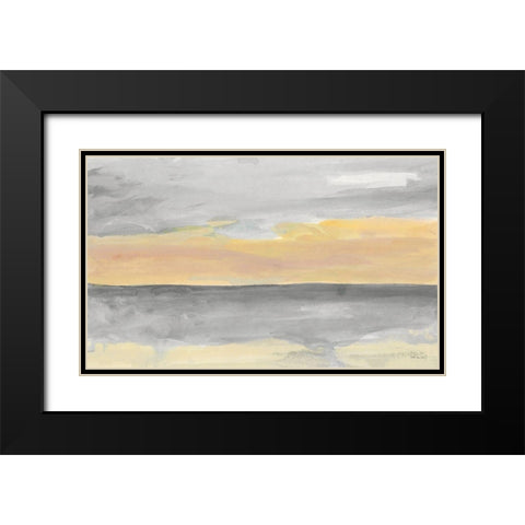 Vague Horizon 2 Black Modern Wood Framed Art Print with Double Matting by Stellar Design Studio