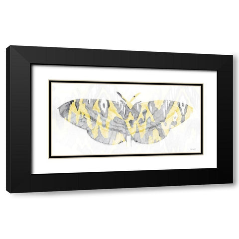 Yellow-Gray Patterned Moth 1 Black Modern Wood Framed Art Print with Double Matting by Stellar Design Studio