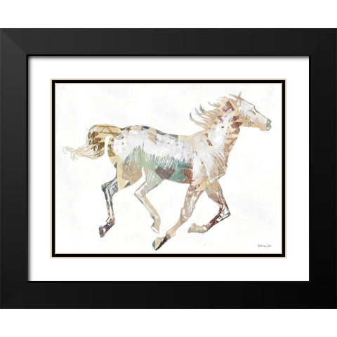 Navajo Horse 1 Black Modern Wood Framed Art Print with Double Matting by Stellar Design Studio