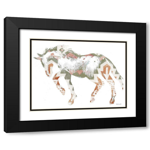 Navajo Horse 2 Black Modern Wood Framed Art Print with Double Matting by Stellar Design Studio