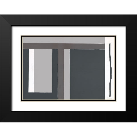 Blocks II     Black Modern Wood Framed Art Print with Double Matting by Stellar Design Studio