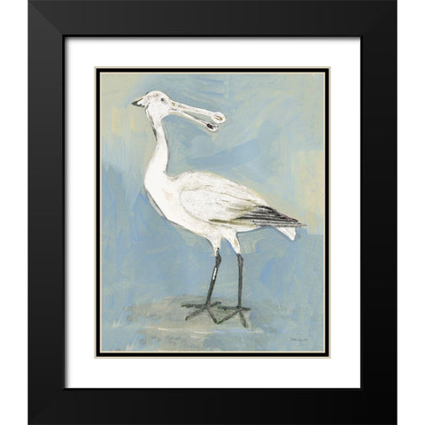 Sea Bird 1 Black Modern Wood Framed Art Print with Double Matting by Stellar Design Studio