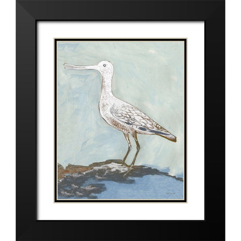 Sea Bird 2 Black Modern Wood Framed Art Print with Double Matting by Stellar Design Studio