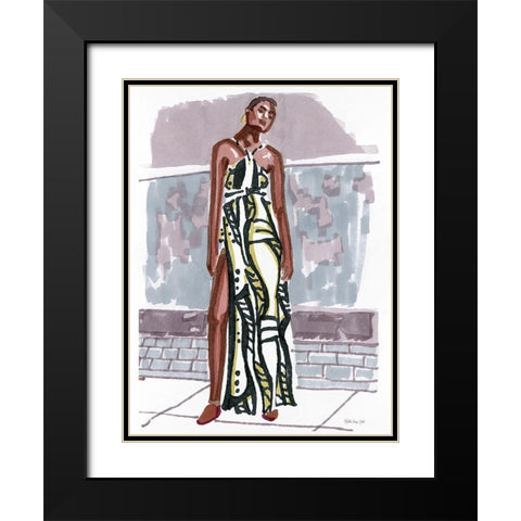 Fashion in the City 1 Black Modern Wood Framed Art Print with Double Matting by Stellar Design Studio