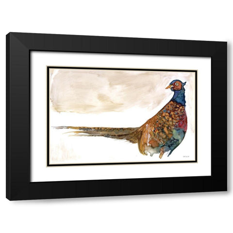 Pheasant 1 Black Modern Wood Framed Art Print with Double Matting by Stellar Design Studio