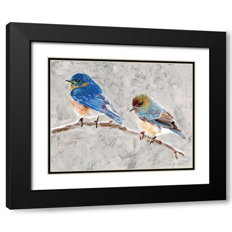 Eastern Bluebirds 1 Black Modern Wood Framed Art Print with Double Matting by Stellar Design Studio