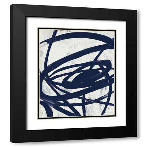 Spin Black Modern Wood Framed Art Print with Double Matting by Stellar Design Studio