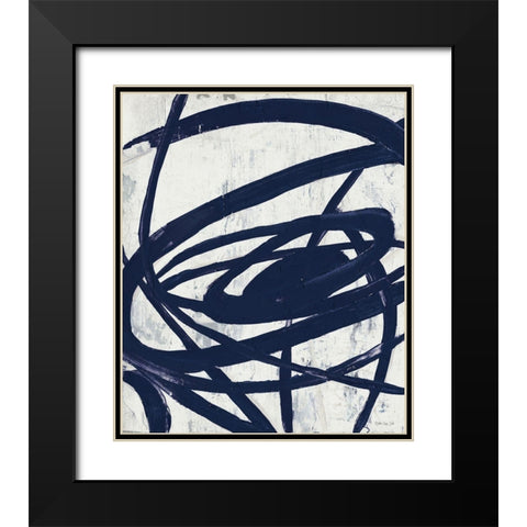 Spin Black Modern Wood Framed Art Print with Double Matting by Stellar Design Studio