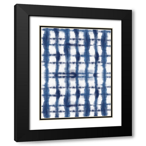 Shibori III Black Modern Wood Framed Art Print with Double Matting by Seven Trees Design
