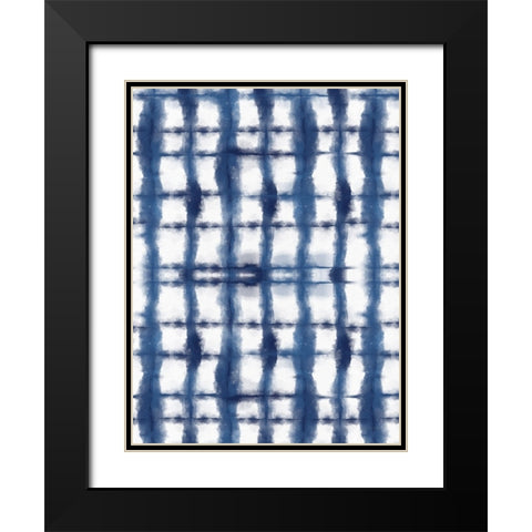 Shibori III Black Modern Wood Framed Art Print with Double Matting by Seven Trees Design