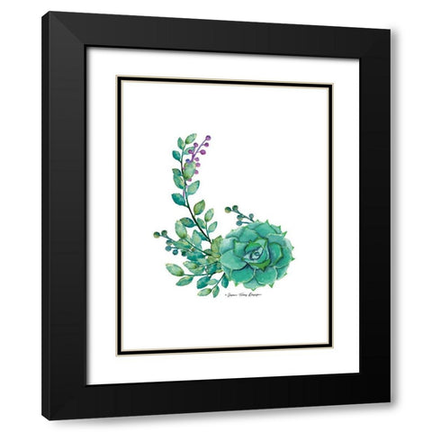 Succulent Plant I Black Modern Wood Framed Art Print with Double Matting by Seven Trees Design