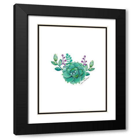 Succulent Plant II Black Modern Wood Framed Art Print with Double Matting by Seven Trees Design