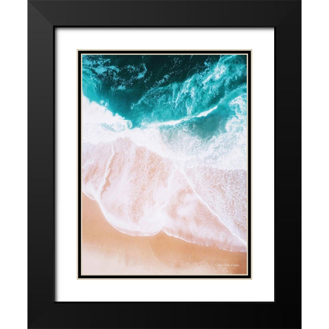 Ocean Meets Sand I Black Modern Wood Framed Art Print with Double Matting by Seven Trees Design
