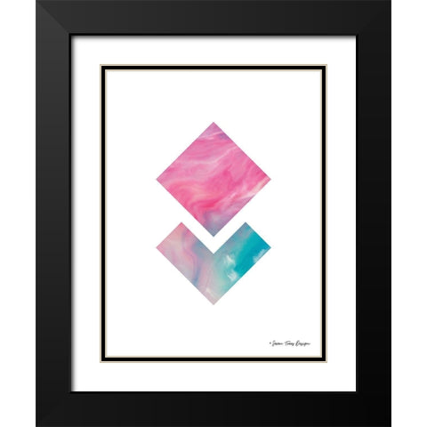 Marble Geometric I Black Modern Wood Framed Art Print with Double Matting by Seven Trees Design