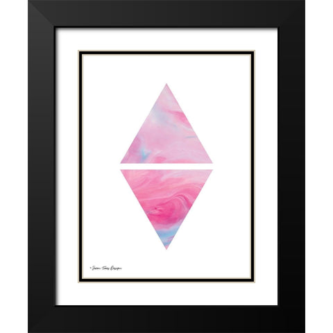 Marble Geometric II Black Modern Wood Framed Art Print with Double Matting by Seven Trees Design