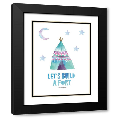 Lets  Build a Fort Black Modern Wood Framed Art Print with Double Matting by Seven Trees Design