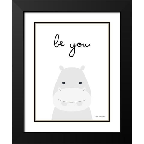 Be You Black Modern Wood Framed Art Print with Double Matting by Seven Trees Design