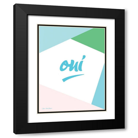 Oui I Black Modern Wood Framed Art Print with Double Matting by Seven Trees Design