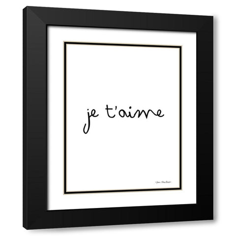 Je Taime Black Modern Wood Framed Art Print with Double Matting by Seven Trees Design