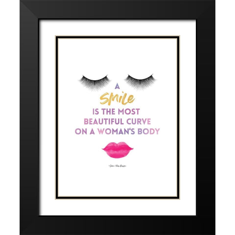 A Smile Black Modern Wood Framed Art Print with Double Matting by Seven Trees Design