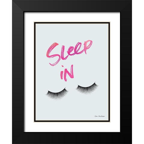Sleep In Black Modern Wood Framed Art Print with Double Matting by Seven Trees Design