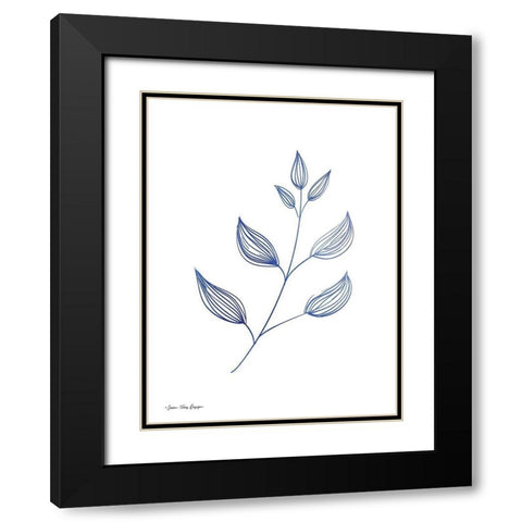 Blue Plant II Black Modern Wood Framed Art Print with Double Matting by Seven Trees Design
