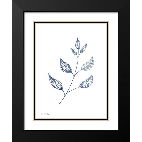 Blue Plant II Black Modern Wood Framed Art Print with Double Matting by Seven Trees Design