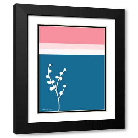 The Plant and the Lines I Black Modern Wood Framed Art Print with Double Matting by Seven Trees Design