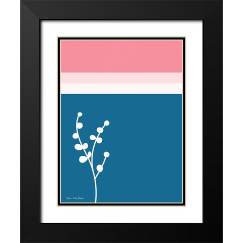 The Plant and the Lines I Black Modern Wood Framed Art Print with Double Matting by Seven Trees Design