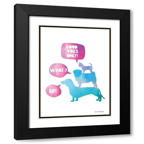Dogs Black Modern Wood Framed Art Print with Double Matting by Seven Trees Design