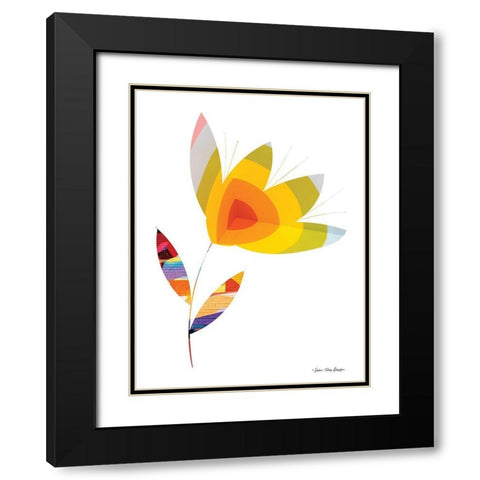 Street Art Flower I Black Modern Wood Framed Art Print with Double Matting by Seven Trees Design