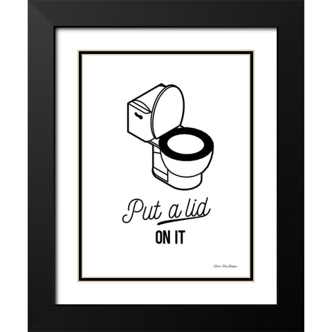 Put a Lid on It Black Modern Wood Framed Art Print with Double Matting by Seven Trees Design