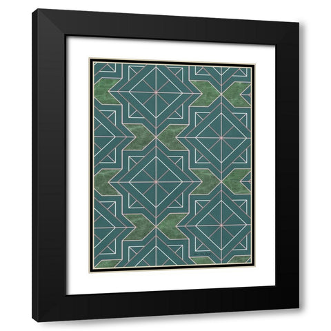 Art Deco I Black Modern Wood Framed Art Print with Double Matting by Seven Trees Design