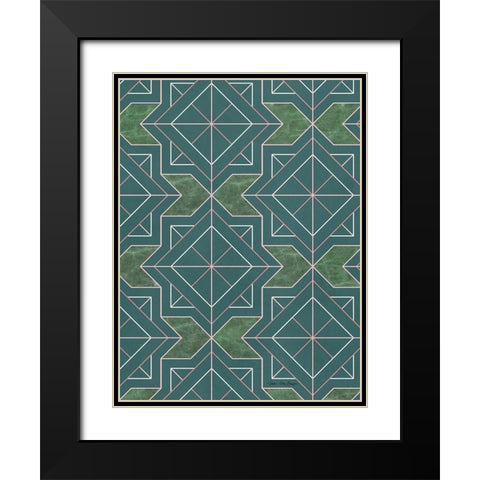 Art Deco I Black Modern Wood Framed Art Print with Double Matting by Seven Trees Design