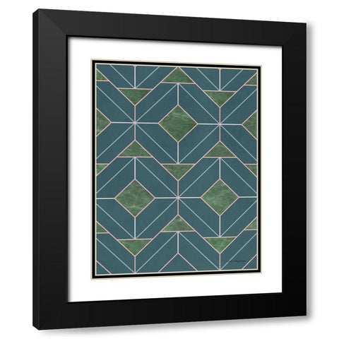 Art Deco II Black Modern Wood Framed Art Print with Double Matting by Seven Trees Design