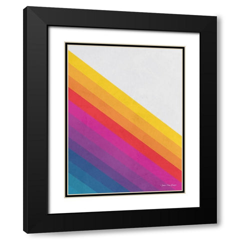Vintage Retro Lines II Black Modern Wood Framed Art Print with Double Matting by Seven Trees Design