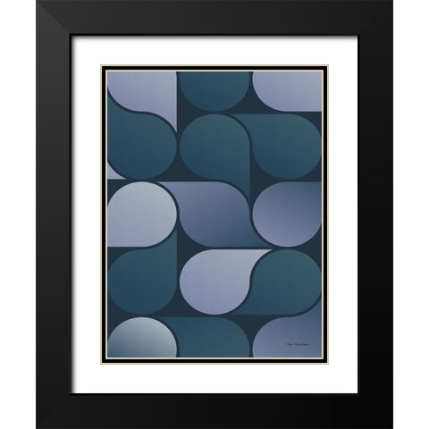 Geometric Loop Black Modern Wood Framed Art Print with Double Matting by Seven Trees Design