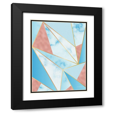 Geometric Sky Black Modern Wood Framed Art Print with Double Matting by Seven Trees Design