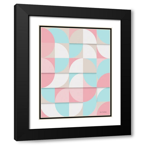 The Scandinavian Geometry Black Modern Wood Framed Art Print with Double Matting by Seven Trees Design